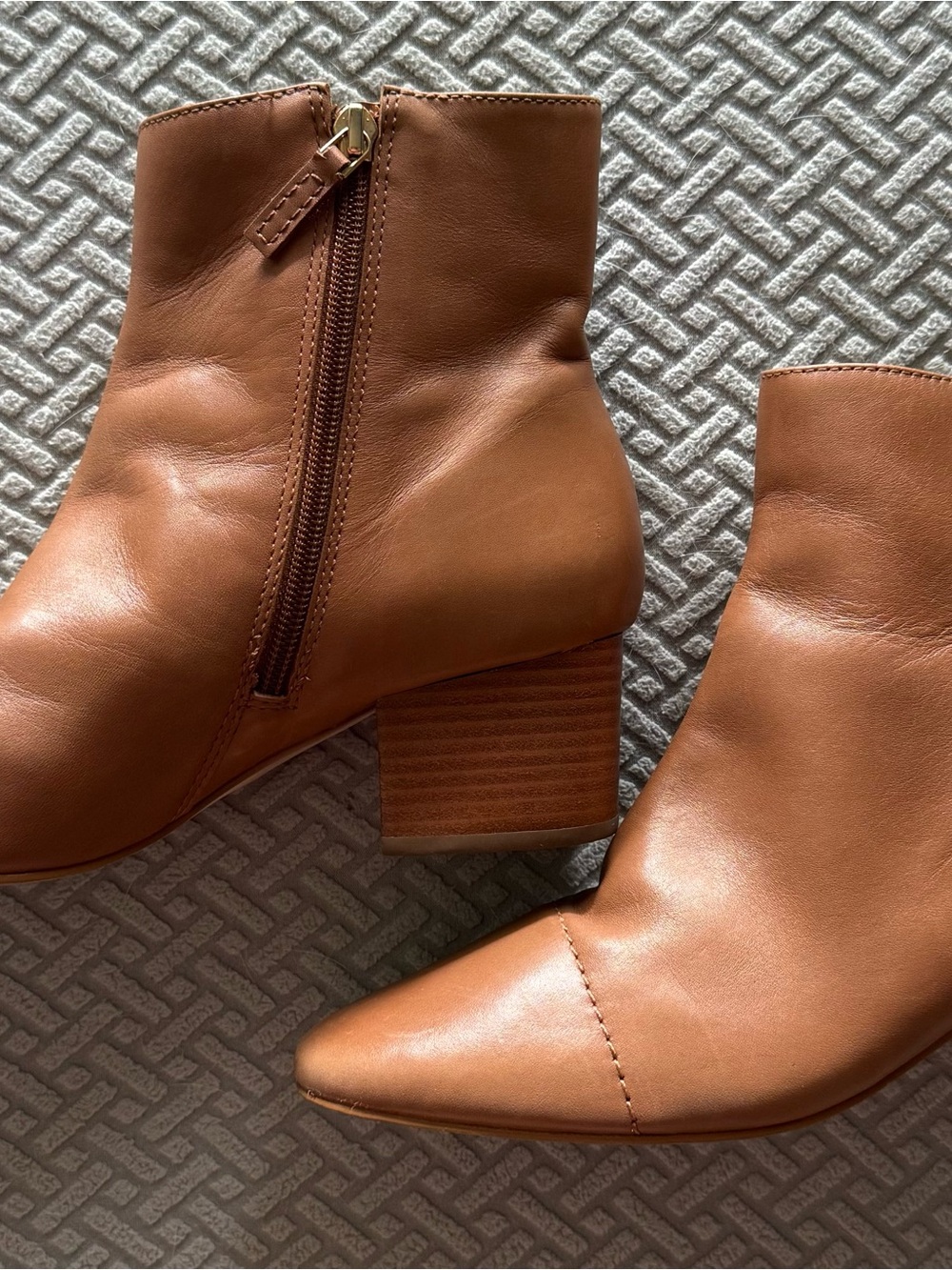 Talbot’s Cognac Block Heel Booties